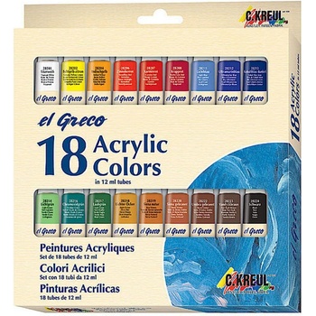 Sada akrylových barev El Greco 18 x 12 ml