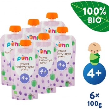 Salvest Põnn Bio Jablko s borůvkami 6 x 100 g