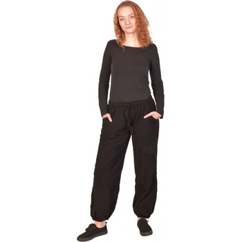 Sanu Babu Unisex balonové kalhoty bavlněné černé kapsy guma a šňůrka v pase