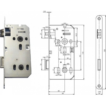 Satos WC 90/50/80 mm P/L
