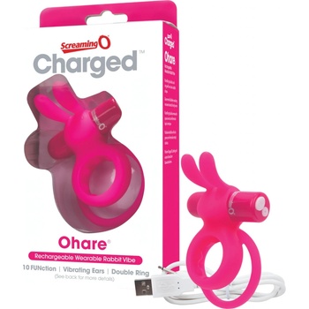 Screaming O Ohare - vibrační králičí kroužek na penis černý