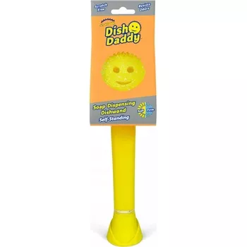 Scrub Daddy Dish Daddy houbička na mytí nádobí s rukojetí a dávkovačem saponátu