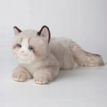 Šedá Ragdoll Kočka Roztomilá Realistická Reprodukce 50 cm