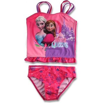 Setino · Dívčí dvoudílné plavky Ledové království Frozen motiv Sister Queens tmavě růžové