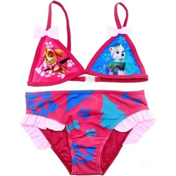 Setino Dívčí dvoudílné plavky Tlapková Patrola Paw Patrol tm. růžové
