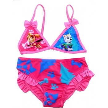 Setino Dívčí holčičí dvoudílné plavky Tlapková Patrola Paw Patrol Skye a Everest růžové