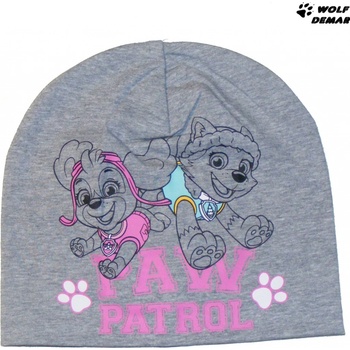 Setino jarní čepice Tlapková patrola dívčí světle šedá
