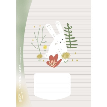 SEVT Sešit Premium 512 A5 linkovaný 16 mm s dvěma pomocnými linkami