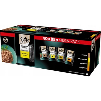 Sheba Select Slices in jelly kuře krůta kachna drůbeží 40 x 85 g