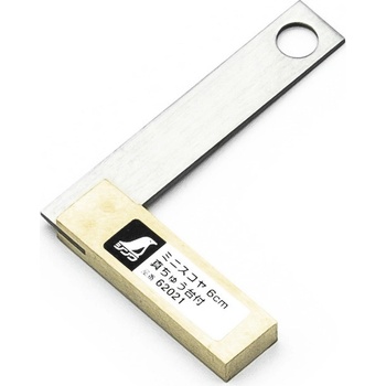 SHINWA Nerezový mini úhelník s robustní mosaznou základnou 60 mm