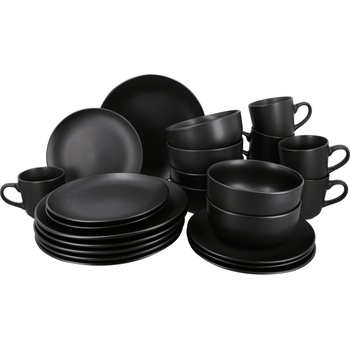 SILVERCREST Jídelní servis sada černá 24 ks