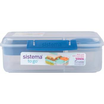 Sistema To Go Krabička 1,65 l 3 komory kelímek modrá