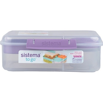 Sistema TO GO™ Tříkomorová krabička s nádobou na jogurt a 2 tácky 1,65 l fialová
