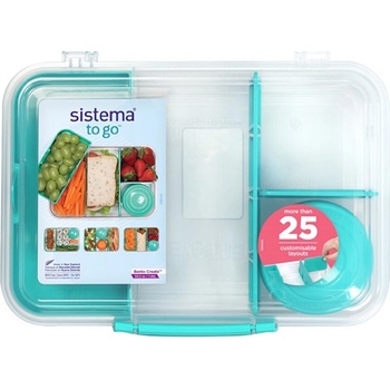 Sistema To Go Tříkomorová krabička s nádobou a miskou zelená 1,48 l
