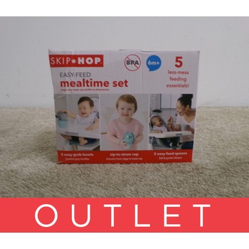 Skip Hop Set jídelní s hrnkem Easy Feed Mealtime Set Teal Grey 6m + 5 ks