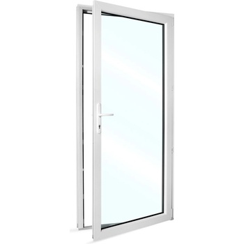 SkladOken.cz vedlejší vchodové dveře jednokřídlé 98 x 208 cm, prosklené, bílé, PRAVÉ