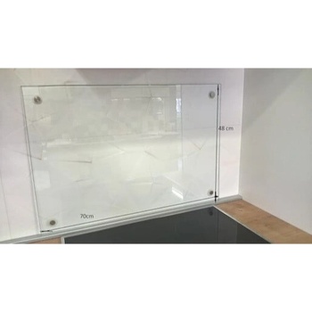 Sklo za varnou desku 70x48 cm s úchyty SKLO70