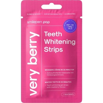 Smilepen Pop Very Berry Whitening Strips sada bělicích pásek na zuby 7 x 2 ks