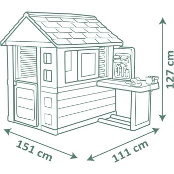 Smoby Domeček Life Nature s dílnou pro kutily
