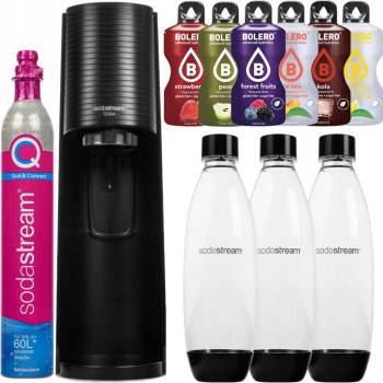 SodaStream Terra černý + 3 lahve + bombička s CO2 plynem