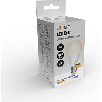 Solight LED žárovka, klasický tvar, 10W, E27, 3000K, 270°, 1100lm