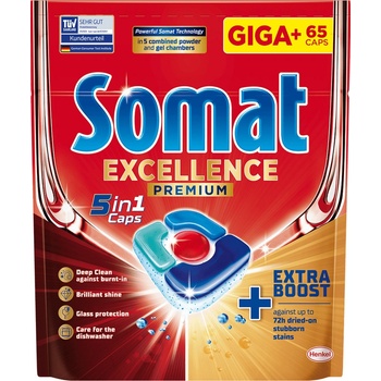 Somat Excellence Premium 5v1 kapsle do myčky 65 ks