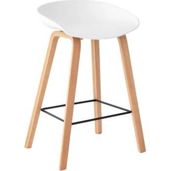 Somcasa Ruth s dřevěnou podnoží 74 cm bílá plastová