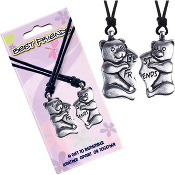 Šperky eshop Best friends šňůrkové méďové srdce AA46.14