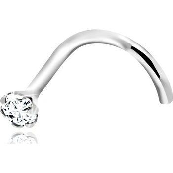 Šperky Eshop Diamantový piercing do nosu bílé zlato blýskavý čirý briliant BT502.31