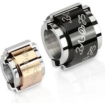 Šperky eshop Ocelový přívěsek pro dva válce s nápisem Love X4.20