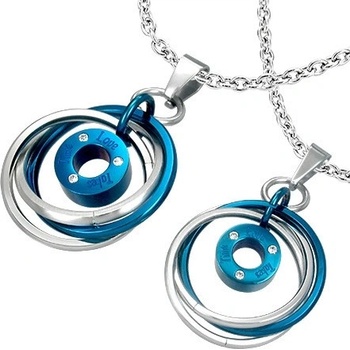 Šperky eshop Přívěsek pro dva propletené prstence nápis zirkony AB31.10