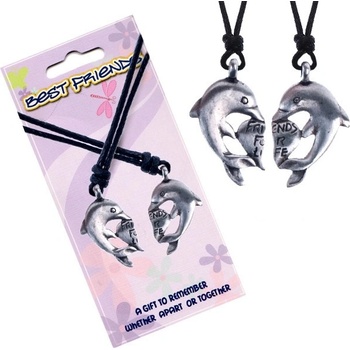 Šperky eshop Šňůrkové přívěsky Best friends srdíčko a delfíni AA46.18