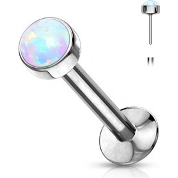 Šperky4U Labreta PUSH IN bílý opál LB0016-OP17-1206