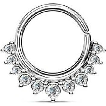 Šperky4U Septum piercing do nosu ucha kruh s čirými zirkony N01171-C