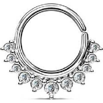 Šperky4U Septum piercing do nosu ucha kruh s čirými zirkony N01171-C