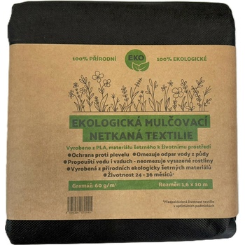 Spunbond Ekologická netkaná textilie ECO PLA, 60g/m2, 5m x 1,6m černá, 100% rozložitelná