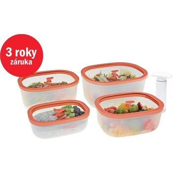 STATUS Fresko 5dílný set vakuových dóz 177110 lososová