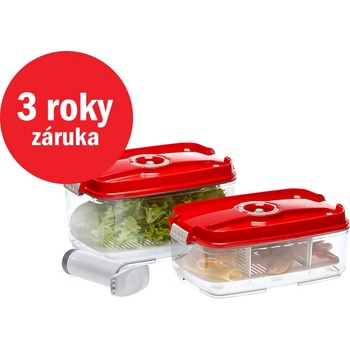 STATUS Tritan 3dílný set velkých vakuových dóz 178631 červená