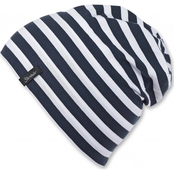Sterntaler čepice bavlněná Basic proužky UV 50+ modrá