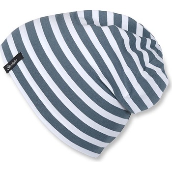 Sterntaler čepice bavlněná Basic proužky UV 50+ šedá