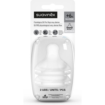 Suavinex savička velký průtok silikon transparentní 2 ks