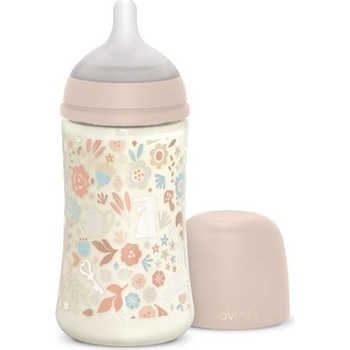 Suavinex Wonderland Kojenecká láhev fyziologický průtok Liberty růžová 270 ml