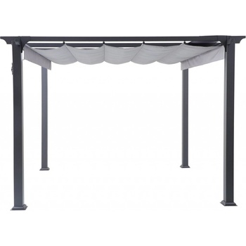 Sunfun Kreta Pergola se shrnovací látkovou střechou, 3,33 x 3,18 m, 2,35 m, šedá