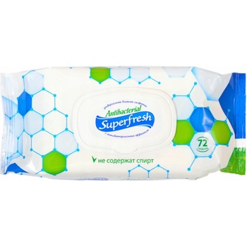 Superfresh vlhčené ubrousky antibakteriální 72 ks klip