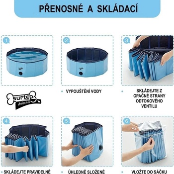 Surtep Animals Bazén pro psa skládací modrý 60 x 20 cm