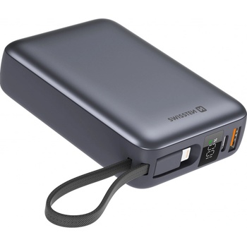 Swissten 20000 mAh 22,5W kabely USB-C a Lightning vesmírně stříbrná 22013945