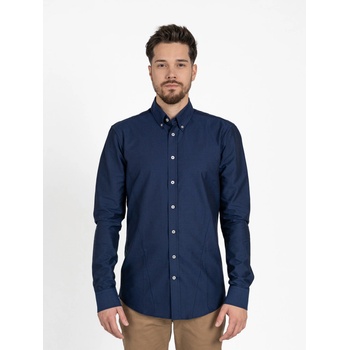TallGuys pánská prodloužená Oxford košile dlouhý rukáv slim navy
