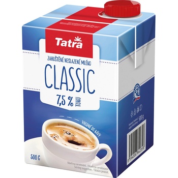 Tatra Classic Zahuštěné neslazené mléko 7,5% 500 g