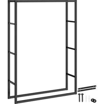 Tectake 405378 regál na dřevo černý