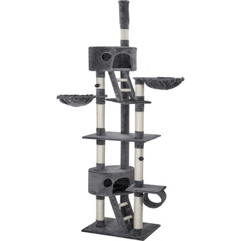 Tectake Kočičí škrabadlo šedé Hansi 40 x 65 x 240-260 cm